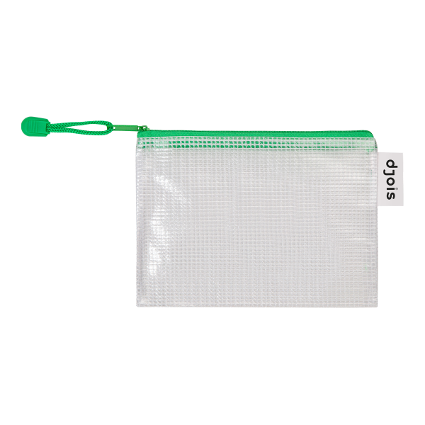 Djois obálka se zipem, A6, PVC síťovina, zelená, 8 ks