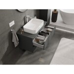 MEXEN/S - Orio koupelnová skříňka pod umyvadlo 90 cm s deskou, 2 zásuvky, grafit mat 91A10-09047-2-BFFC66