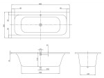 VILLEROY & BOCH - Loop&Friends Vana 180x80 cm, bílá UBA180LFS2V-01