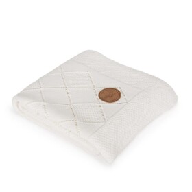 Ceba baby Pletená deka v dárkovém krabičce Rýžový vzor 90 x 90 cm - krémová