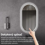 CERANO - Koupelnové LED zrcadlo Alto, kovový rám - černá matná - 55x100 CER-NT8144G-55X100