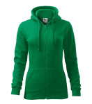 Trendy Zipper mikina dámská středně zelená M