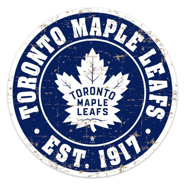 Mustang Cedule Toronto Maple Leafs NHL 22" Round Distressed Logo