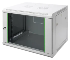 DIGITUS Dynamic šedá / Nástěnný rozvaděč 19" / 9U / 600×450 mm / skleněné dveře (DN-19 09-U-EC)