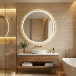 Tutumi - Zrcadlo LED 60cm MMJ BRUSH SILVER HOM-06505