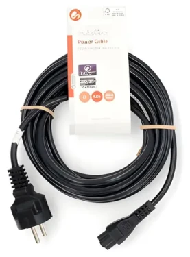Nedis Napájecí kabel černá / Napájecí kabel / Zástrčka Schuko - IEC C5 (trojlístek) / Přímý / 5 m (CEGL10130BK50)