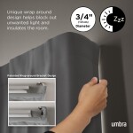 Stříbrná roztažitelná garnýž 168-365 cm Umbra TWILIGHT - pro zatemňovací závěsy