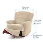 Super strečové potahy NIAGARA smetanová relaxační křeslo ( š. 70 - 90 cm)