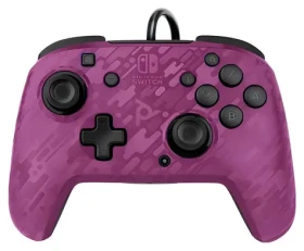 PDP Faceoff Deluxe+ Audio Camo Purple / Herní ovladač / drátový / USB / 3m / Nintendo Switch (500-134-EU-CM05)