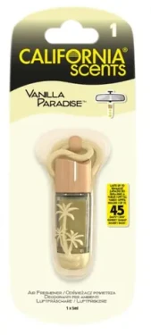 California Scents Hanging Vial Vanilla Paradise / Vůně do auta / Vanilka / 45 dnů (5020144229643)