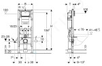GEBERIT - Duofix Montážní prvek pro závěsné WC, 112 cm, se splachovací nádržkou Sigma 12 cm, bezbariérový 111.350.00.5