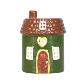 Det Gamle Apotek Keramický svícen Joyful Christmas Green, zelená barva, keramika