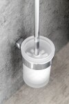 Gedy - PIRENEI WC štětka závěsná, mléčné sklo, chrom PI330313