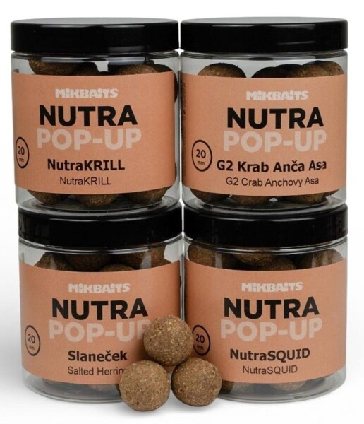 Mikbaits Boilies Nutra pop-up 20mm 250ml - Slaneček,Mikbaits Boilies Nutra pop-up 20mm 250ml - Slaneček