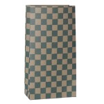 Maileg Papírový sáček Checker Petrol 30,5 cm – set 5 kusů, zelená barva, papír