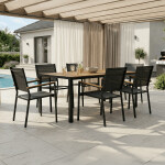 Zahradní židle, kov, síťovina, šedá, AZC-L1303 GREY