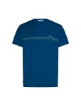 Pánské merino triko s krátkým rukávem ICEBREAKER Mens 150 Tech Lite SS Tee Range Stripes, Atlantis velikost: M