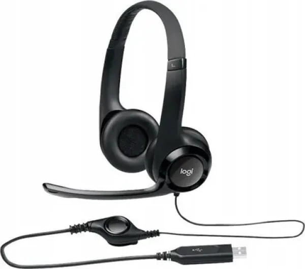 Logitech Headset H390 černá / USB / stereo sluchátka s mikrofonem (981-000014)