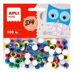 APLI MOVING EYES - oči kulaté, Ø 10 mm, samolepicí, mix barev