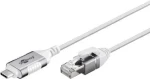 Goobay USB-C - RJ-45 Ethernet adaptér Slim bílá / Adaptérový kabel / USB 3.2 Gen2 / Cat.6 / Gigabit Ethernet / 3 m (74388)