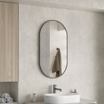 Erga Oval, oválné zrcadlo 50x90cm, černý rám, ERG-V01-OVAL-5090-BK
