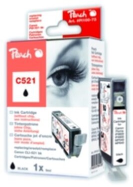 Peach CLI-521 alternativní cartridge bez chipu / 9 ml / černá (PI100-73)