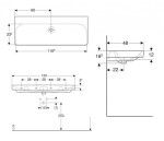 GEBERIT - Smyle Square Dvojumyvadlo 120x48 cm, s přepadem, bez otvoru pro baterii, bílá 500.225.01.1