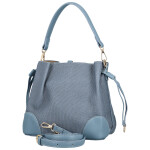 Módní dámská koženková kabelka na rameno Linna, džínově modrá