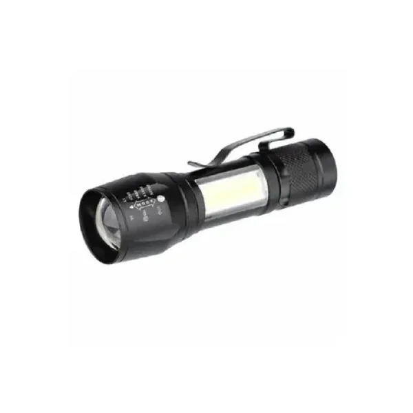 Solight LED kovová nabíjecí svítilna černá / 150+60lm / Li-Ion / USB-C (WL115-R)