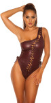 Sexy KouCla Coldshoulder Wetlook Body barva BORDEAUX velikost Einheitsgroesse