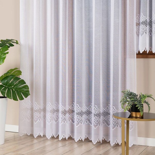 Žakárová záclona MODESTA balkonové dveře 200 x 250 cm