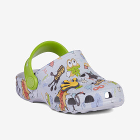Coqui LITTLE FROG 8701 Dětské sandály Khaki grey/Party green Hero + Amulet 20-21