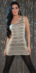 Sexy One-Shoulder Disco-dress with sequins Einheitsgroesse