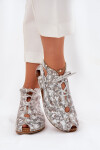 Vzorované Kožené Kotníkové Boty Maciejka 03426-46 Bílá-Bežová 36