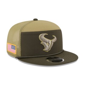 New Era Pánská kšiltovka Houston Texans NFL 2025 Salute to Service 9FIFTY Split Panel Trucker Snapback