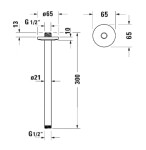 DURAVIT - Příslušenství Sprchové rameno stropní, 30 cm, kartáčovaný nerez UV0670026070