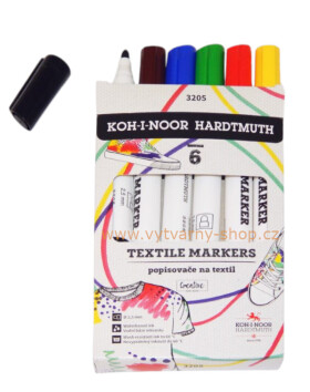 Koh-i-Noor sada 6 ks silných fixů na textil 2,5 mm