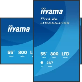 55" iiyama LH5566UHSB-B1 černá / Monitor / VA / 4K UHD / 800 cd/m2 / 2x HDMI / WLAN (LH5566UHSB-B1AG)