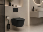CERANO - WC závěsné Felci, Vortex - vírové splachování + Slim/SoftClose sedátko - černá matná - 55,5x36 CER-680366