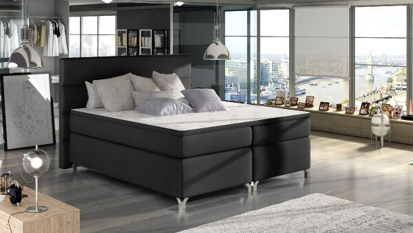 Boxspring Amadeo Rozměr: 140 x 200 cm, látka: Soft 11, Varianta: Bez LED osvětlení