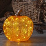 STAR TRADING Venkovní LED osvětlení Harvy Pumpkin 20 cm, oranžová barva, plast