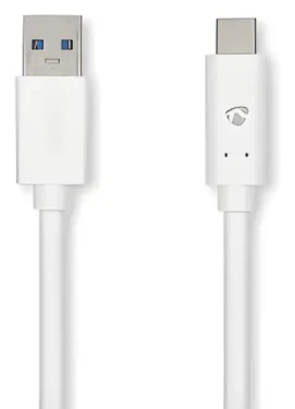 Nedis USB-A - USB-C 3.2 Gen1 2m bílá / Kabel / 60 W / 5 Gbps (CCGW61600WT20)