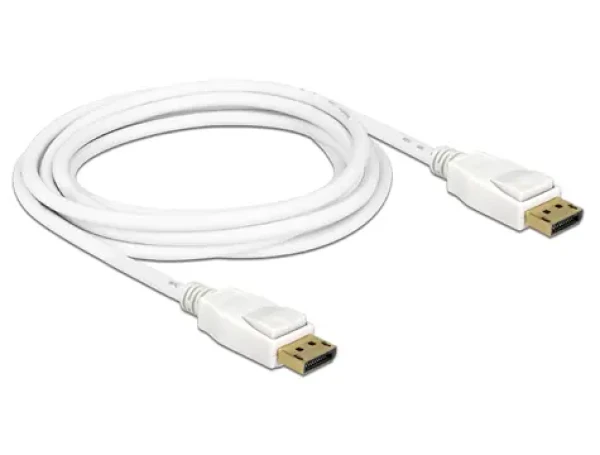 Delock Cable Displayport 1.2 samec Displayport samec 4K 3 m bílá (84878-D)