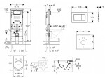 GEBERIT - Duofix Modul pro závěsné WC s tlačítkem Sigma30, bílá/lesklý chrom + Villeroy Boch - WC a sedátko, DirectFlush, SoftClose, CeramicPlus 111.300.00.5 NI5