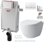 ALCADRAIN Renovmodul - předstěnový instalační systém s bílým tlačítkem M1710 + WC LAUFEN PRO LCC RIMLESS + SEDÁTKO AM115/1000 M1710 LP2