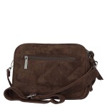 Semišová dámská crossbody kabelka Lory, tmavě hnědá