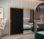 Šatní skříň Abi T2 Barva korpusu: Bílá, Rozměry: 150 cm, Dveře: Černá