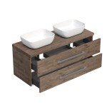 Koupelnová skříňka s krycí deskou SAT Cube Way 120x53x46 cm dub Wellington mat CUBE461203DW45 CUBE461203DW45