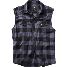 Brandit Košile Checkshirt Sleeveless černá | šedá 7XL