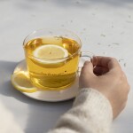 Bastion Collections Skleněný hrnek Warm Tea/Love 300 ml Warm Tea, černá barva, sklo